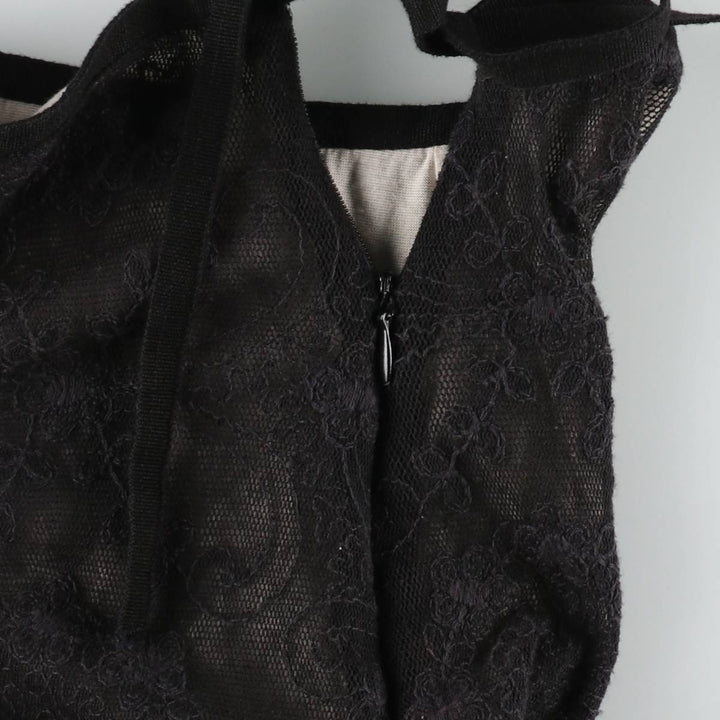 All-over print, all-over lace cotton tight mini skirt, women's size S. cotton black type Vintage Second Hand