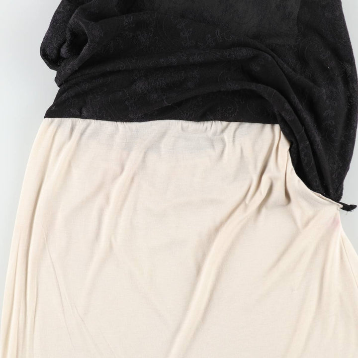 All-over print, all-over lace cotton tight mini skirt, women's size S. cotton black type Vintage Second Hand