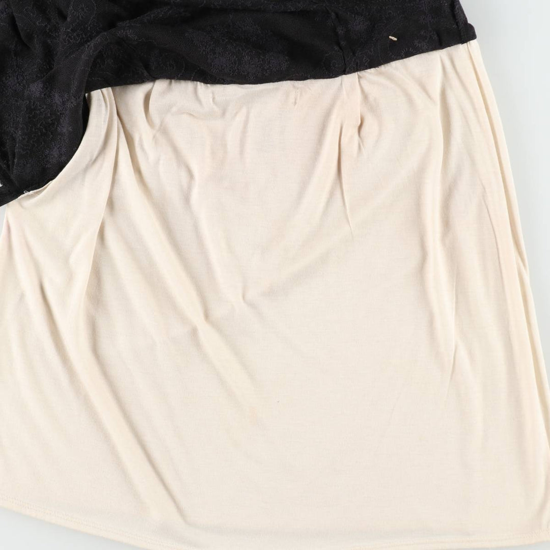 All-over print, all-over lace cotton tight mini skirt, women's size S. cotton black type Vintage Second Hand