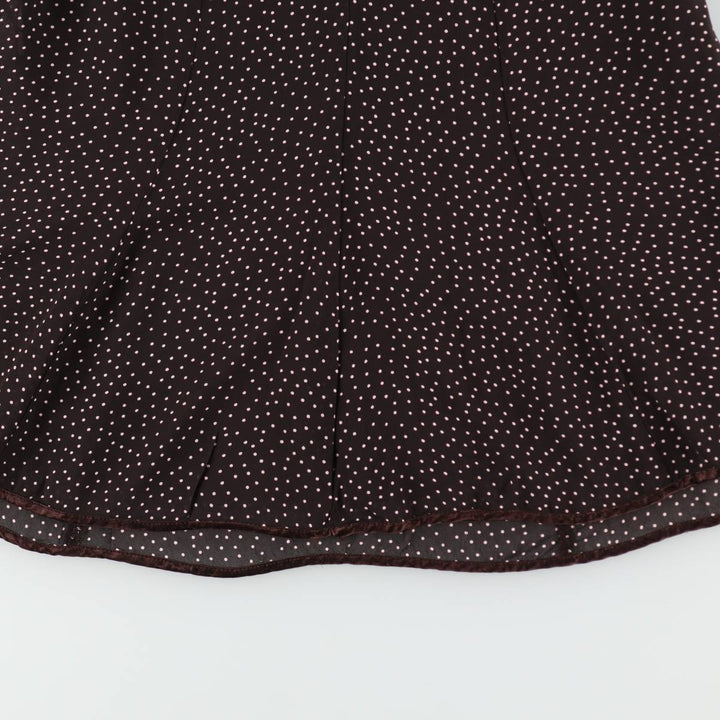 C and A SIXTH SENSE Polka Dot Pattern Midi Sleeveless Flare Dress (Women's Size M) Viscose dark chocolate Vintage Second Hand