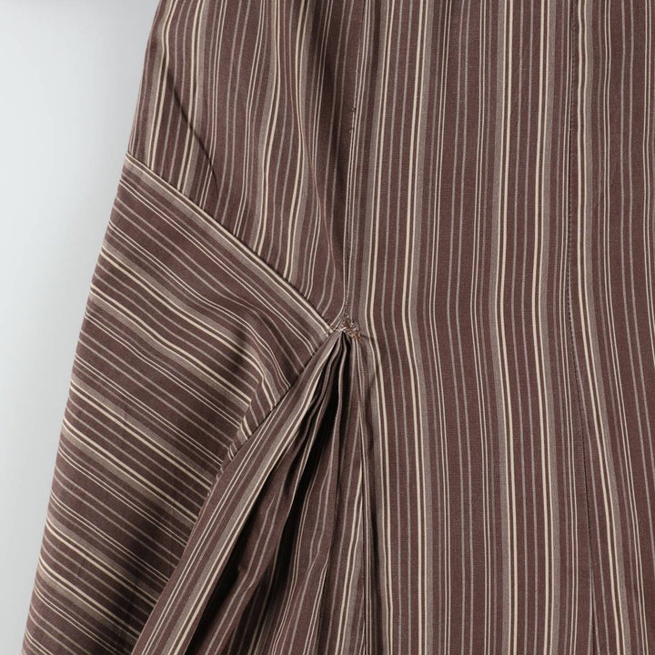 One Step Multi-Stripe Long Sleeveless Flare Dress (Women's Size M) unclear brown type Vintage Second Hand
