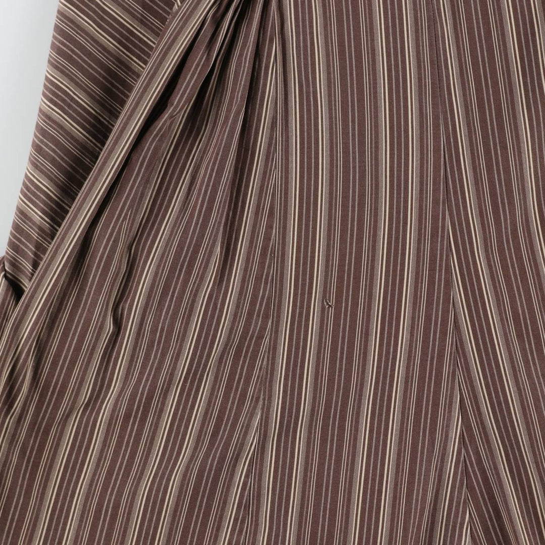 One Step Multi-Stripe Long Sleeveless Flare Dress (Women's Size M) unclear brown type Vintage Second Hand