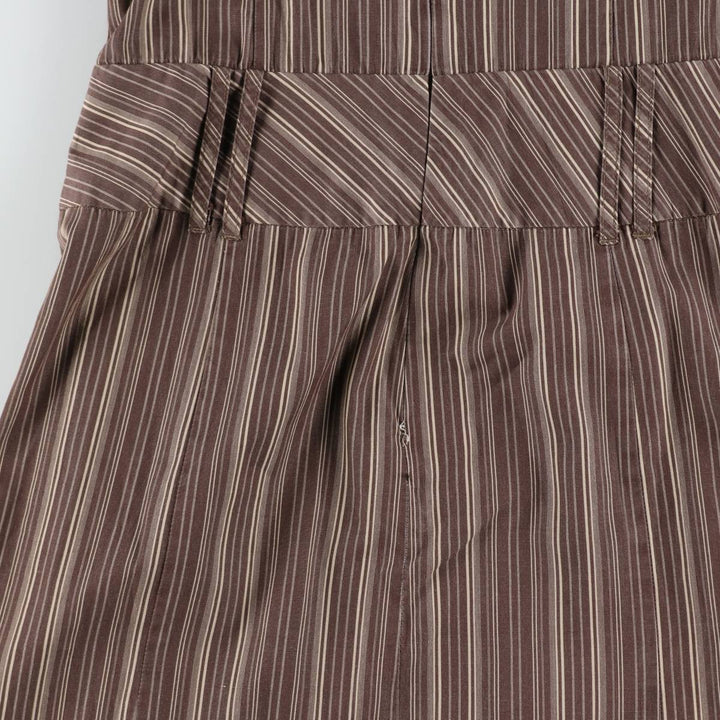 One Step Multi-Stripe Long Sleeveless Flare Dress (Women's Size M) unclear brown type Vintage Second Hand