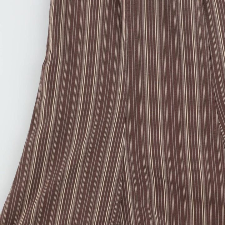 One Step Multi-Stripe Long Sleeveless Flare Dress (Women's Size M) unclear brown type Vintage Second Hand