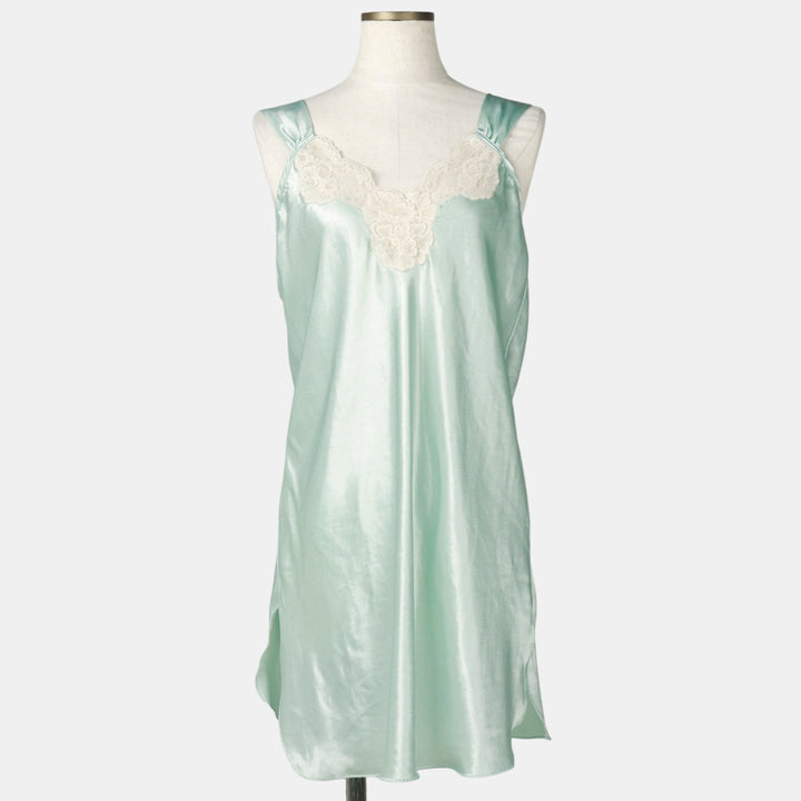 Half-length lingerie sleeveless dress, women's size M (approx.) unclear Blue type light blue Vintage Second Hand