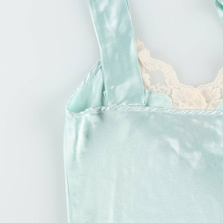 Half-length lingerie sleeveless dress, women's size M (approx.) unclear Blue type light blue Vintage Second Hand