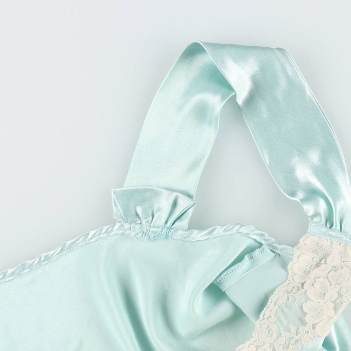 Half-length lingerie sleeveless dress, women's size M (approx.) unclear Blue type light blue Vintage Second Hand
