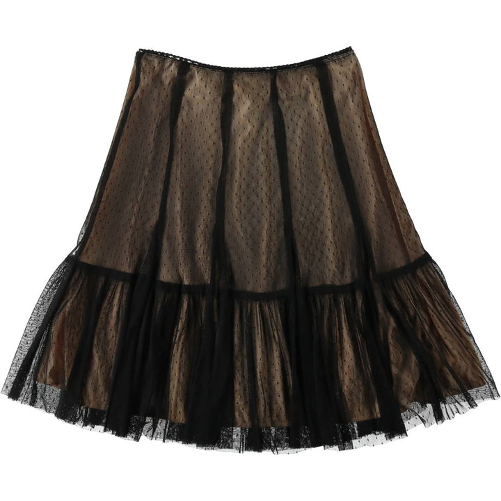 Lux Lux Dot Pattern Tulle Half-Length Flare Skirt (Women's Size XS) Nylon black type Vintage Second Hand