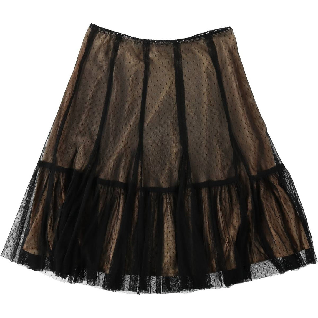 Lux Lux Dot Pattern Tulle Half-Length Flare Skirt (Women's Size XS) Nylon black type Vintage Second Hand
