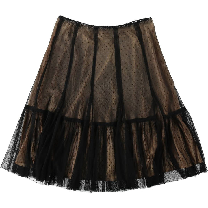 Lux Lux Dot Pattern Tulle Half-Length Flare Skirt (Women's Size XS) Nylon black type Vintage Second Hand