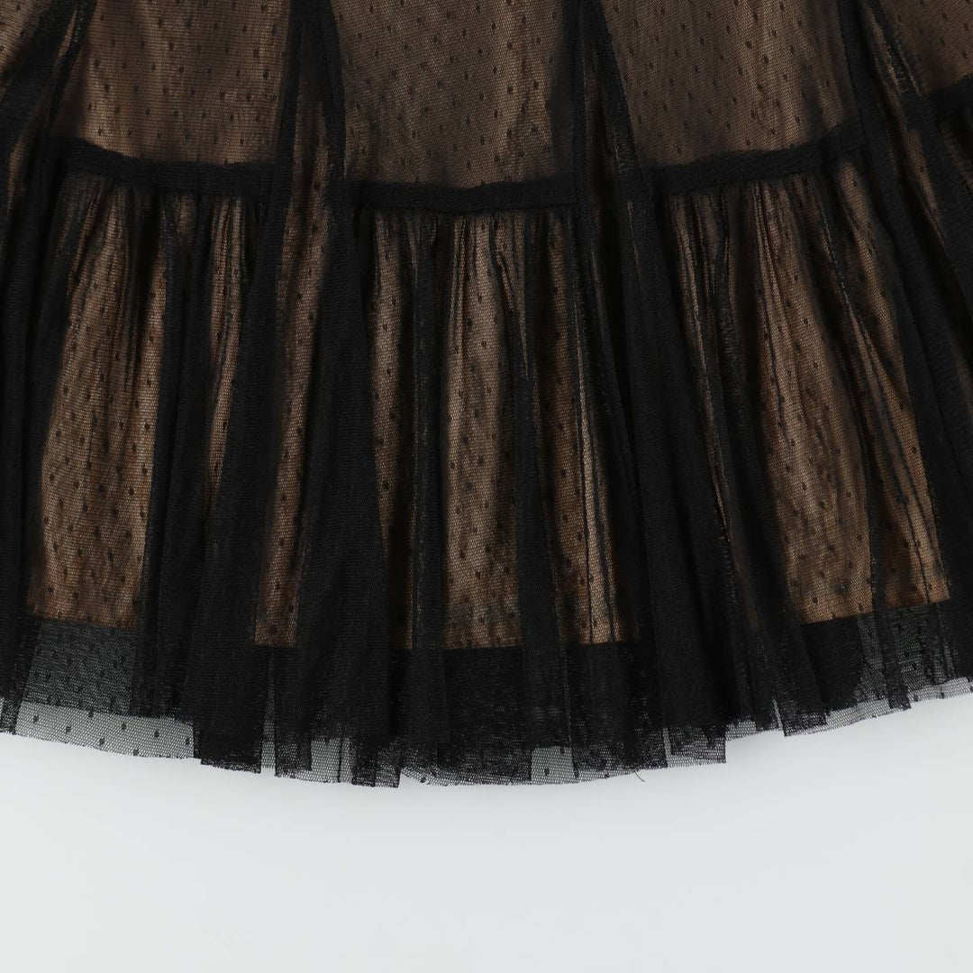 Lux Lux Dot Pattern Tulle Half-Length Flare Skirt (Women's Size XS) Nylon black type Vintage Second Hand