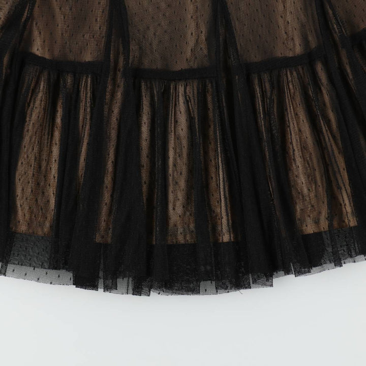 Lux Lux Dot Pattern Tulle Half-Length Flare Skirt (Women's Size XS) Nylon black type Vintage Second Hand