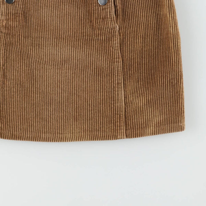 ONE WAY Corduroy Mini Skirt (Women's Size M) polyester beige type brown Vintage Second Hand