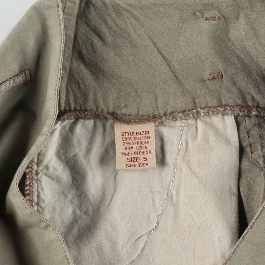 Celebrity Pink Front-Opening Cotton Pleated Mini Skirt (Women's Size L) cotton Khaki type Vintage Second Hand
