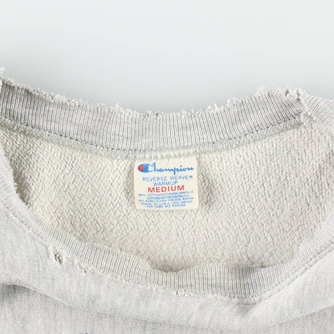 1980'S Champion Reverse Weave US Navy College Sweatshirt, Made in USA, Men's Size M (approx.) cotton gray type Vintage Second Hand