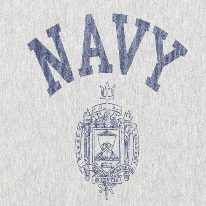1980'S Champion Reverse Weave US Navy College Sweatshirt, Made in USA, Men's Size M (approx.) cotton gray type Vintage Second Hand