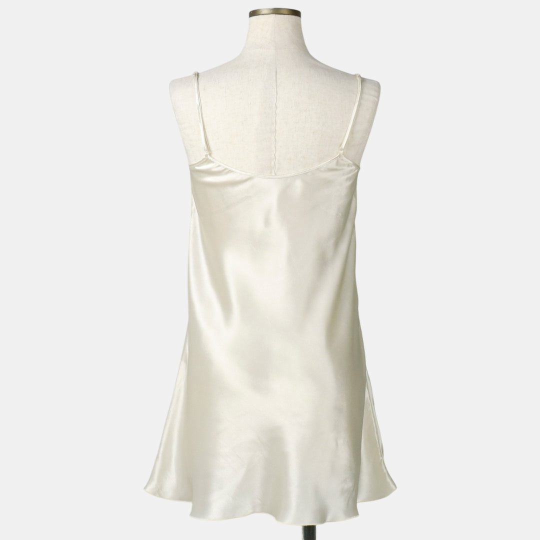 Polly Mini Lingerie Camisole Dress (Women's Size S) polyester white type Vintage Second Hand