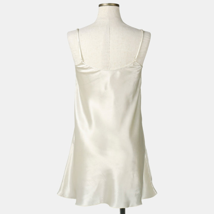 Polly Mini Lingerie Camisole Dress (Women's Size S) polyester white type Vintage Second Hand