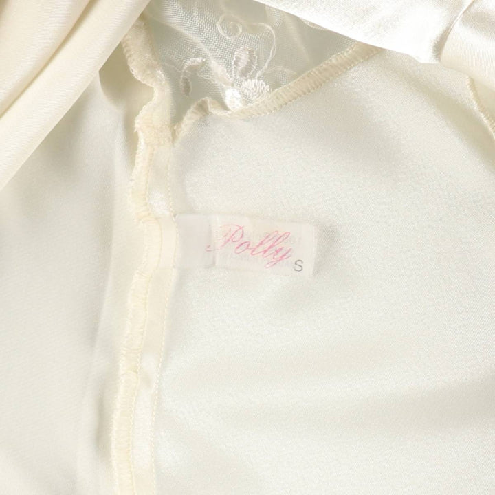 Polly Mini Lingerie Camisole Dress (Women's Size S) polyester white type Vintage Second Hand