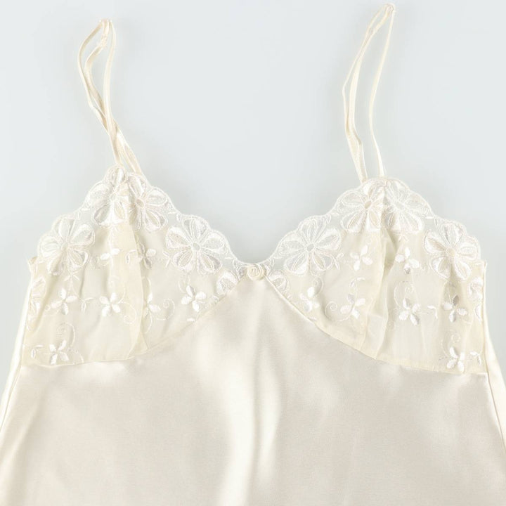 Polly Mini Lingerie Camisole Dress (Women's Size S) polyester white type Vintage Second Hand
