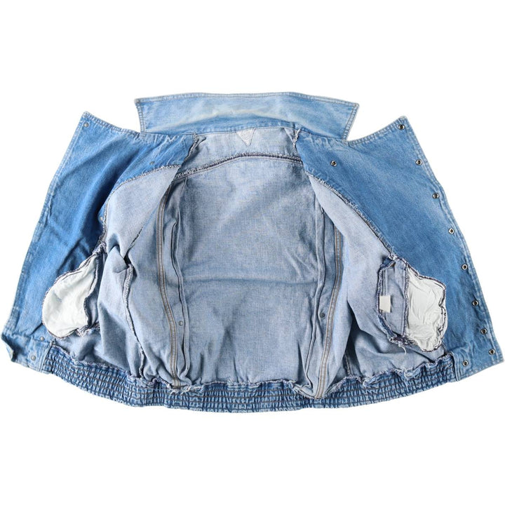 JOUJOU Collared Denim Blouson, Women's Size L (approx.) unclear blue type Vintage Second Hand