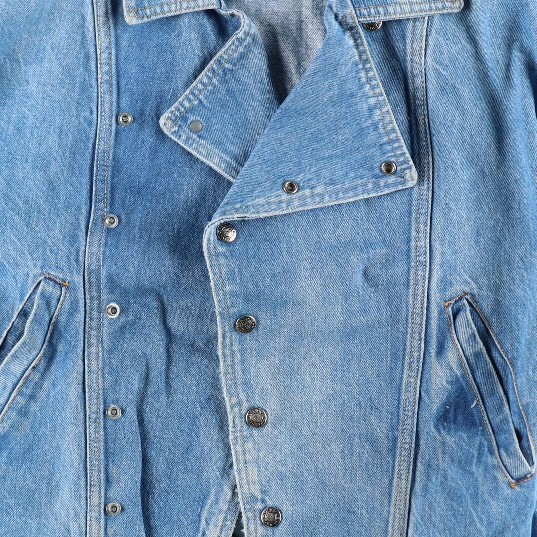 JOUJOU Collared Denim Blouson, Women's Size L (approx.) unclear blue type Vintage Second Hand