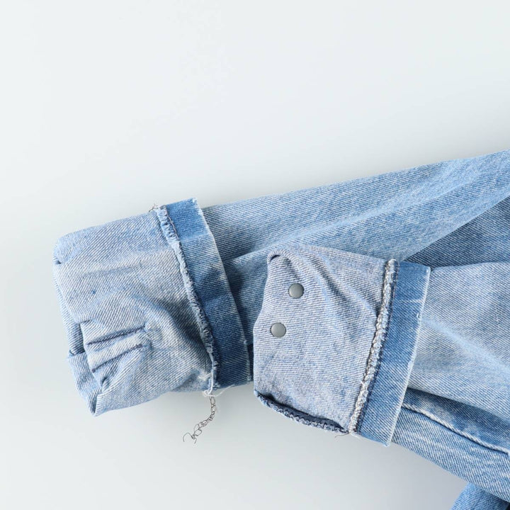 JOUJOU Collared Denim Blouson, Women's Size L (approx.) unclear blue type Vintage Second Hand