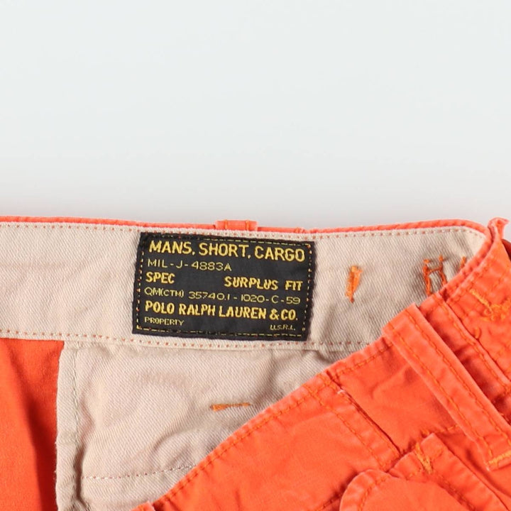 Ralph Lauren POLO by Ralph Lauren cargo shorts, short pants, men's size w32 cotton orange type Vintage Second Hand