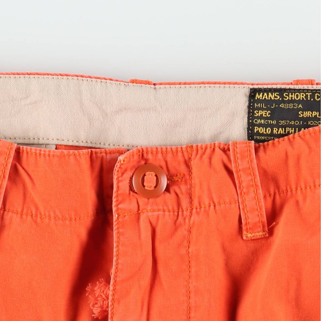 Ralph Lauren POLO by Ralph Lauren cargo shorts, short pants, men's size w32 cotton orange type Vintage Second Hand