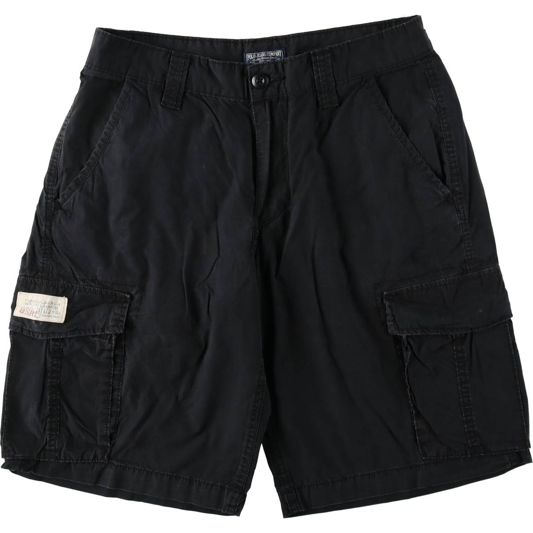 Ralph Lauren POLO JEANS COMPANY cargo shorts, men's size W34 (approx.) cotton black type Vintage Second Hand