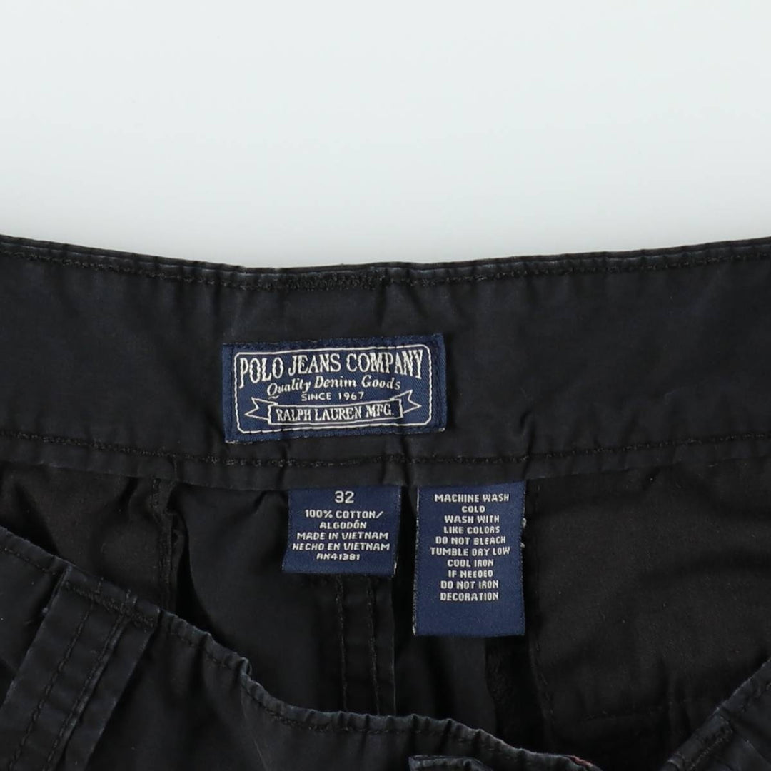 Ralph Lauren POLO JEANS COMPANY cargo shorts, men's size W34 (approx.) cotton black type Vintage Second Hand