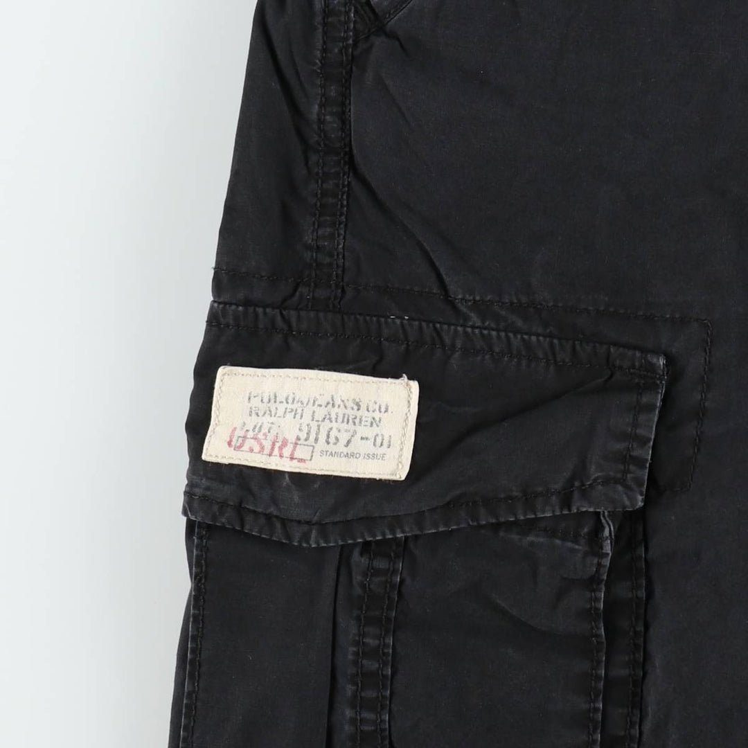Ralph Lauren POLO JEANS COMPANY cargo shorts, men's size W34 (approx.) cotton black type Vintage Second Hand