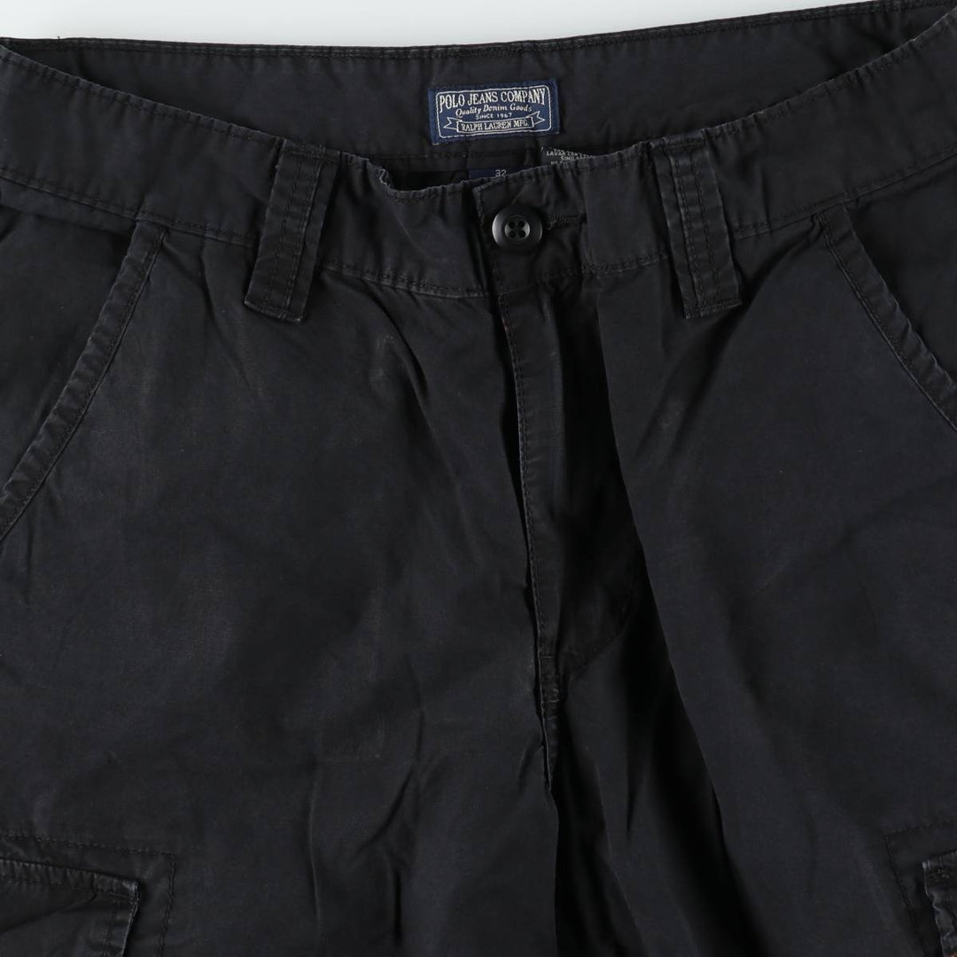 Ralph Lauren POLO JEANS COMPANY cargo shorts, men's size W34 (approx.) cotton black type Vintage Second Hand