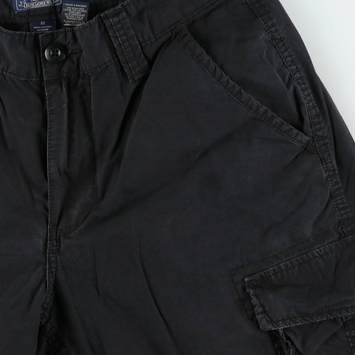 Ralph Lauren POLO JEANS COMPANY cargo shorts, men's size W34 (approx.) cotton black type Vintage Second Hand