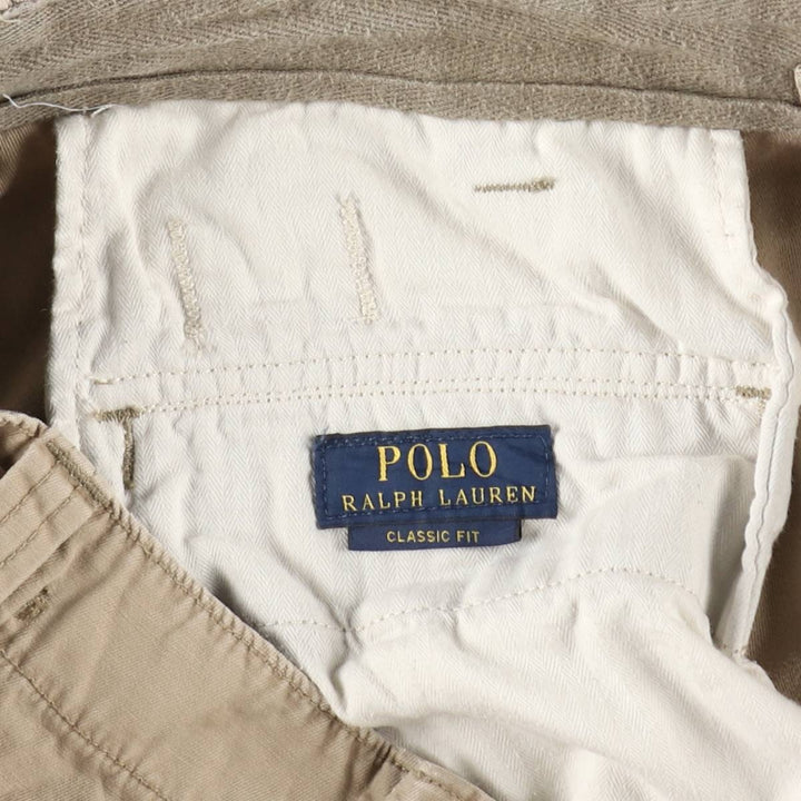 Ralph Lauren POLO RALPH LAUREN CLASSIC FIT Cargo Shorts, Men's Size W35 (approx.) cotton beige type brown Vintage Second Hand