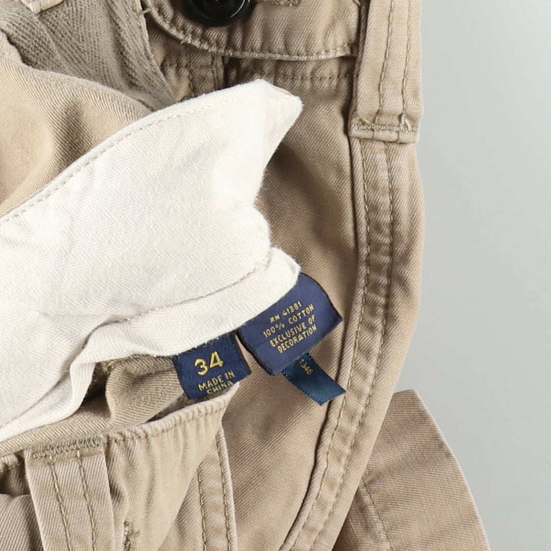 Ralph Lauren POLO RALPH LAUREN CLASSIC FIT Cargo Shorts, Men's Size W35 (approx.) cotton beige type brown Vintage Second Hand