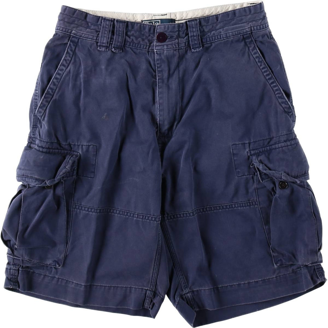 Ralph Lauren POLO by Ralph Lauren cargo shorts, men's size W31 cotton navy blue type Vintage Second Hand
