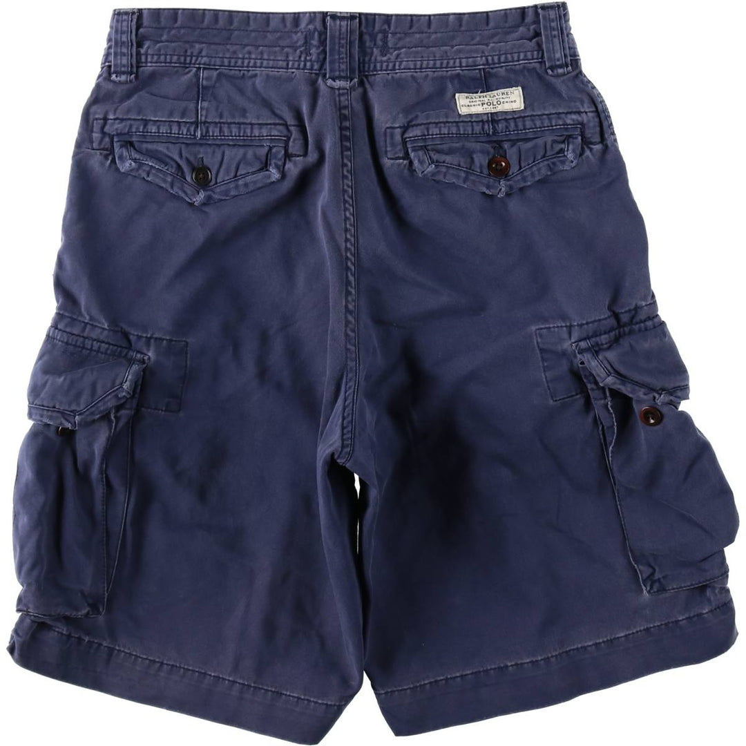 Ralph Lauren POLO by Ralph Lauren cargo shorts, men's size W31 cotton navy blue type Vintage Second Hand