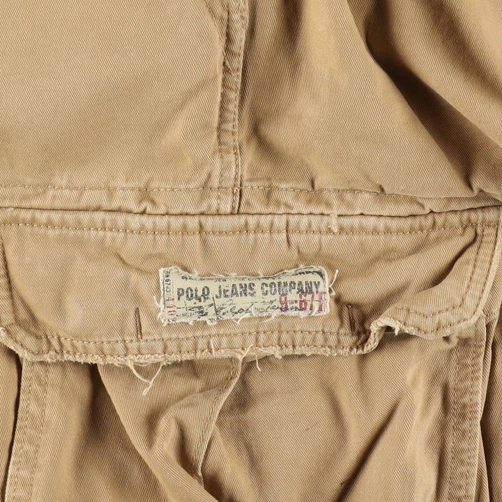 2000'S Ralph Lauren Polo Jeans Company cargo shorts, men's size W37 cotton Beige type Vintage Second Hand