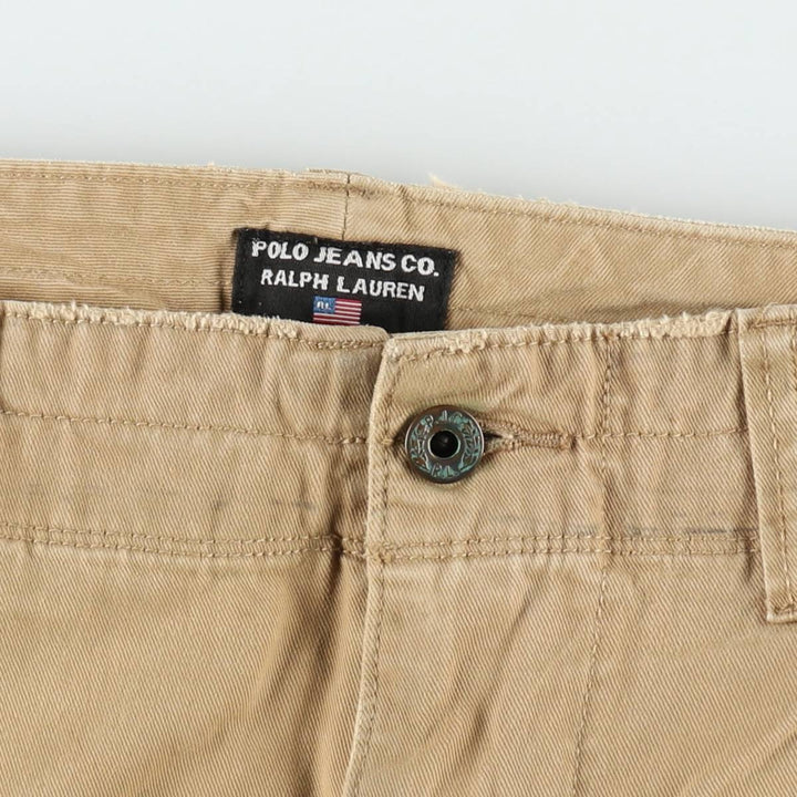 2000'S Ralph Lauren Polo Jeans Company cargo shorts, men's size W37 cotton Beige type Vintage Second Hand