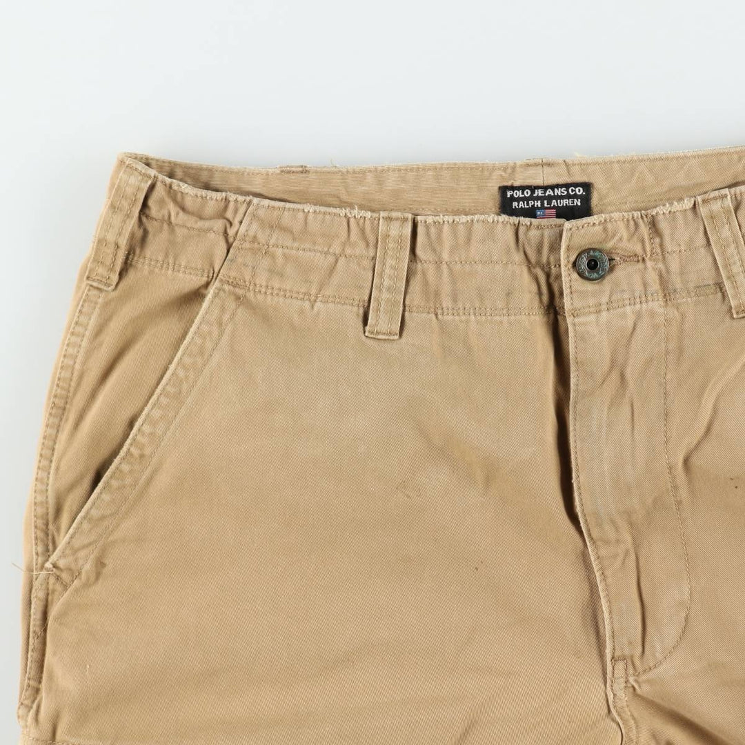 2000'S Ralph Lauren Polo Jeans Company cargo shorts, men's size W37 cotton Beige type Vintage Second Hand