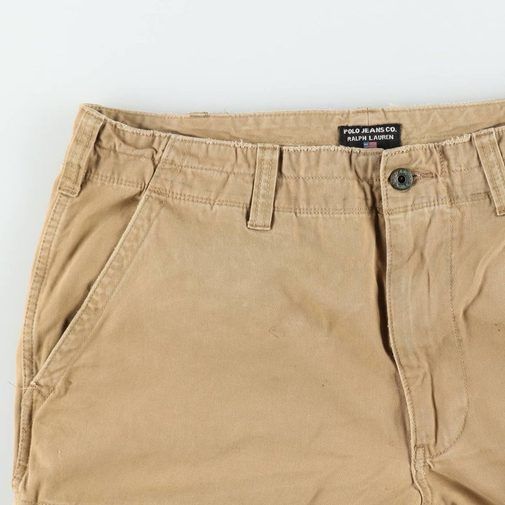 2000'S Ralph Lauren Polo Jeans Company cargo shorts, men's size W37 cotton Beige type Vintage Second Hand