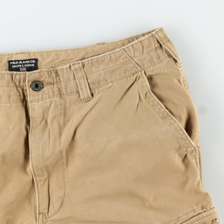 2000'S Ralph Lauren Polo Jeans Company cargo shorts, men's size W37 cotton Beige type Vintage Second Hand