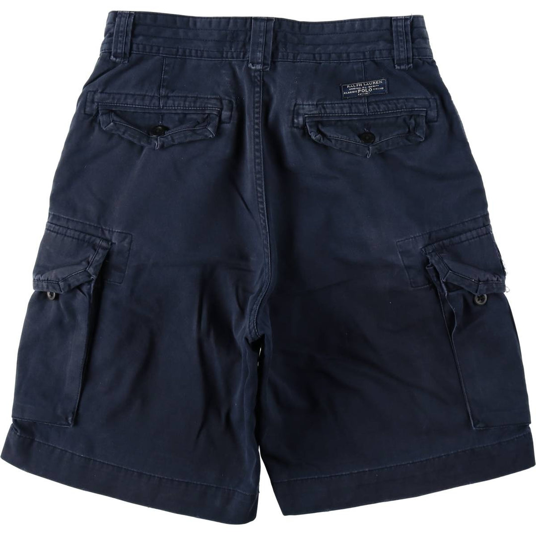 Ralph Lauren POLO by Ralph Lauren cargo shorts, half pants, men's size w34 cotton navy blue type Vintage Second Hand