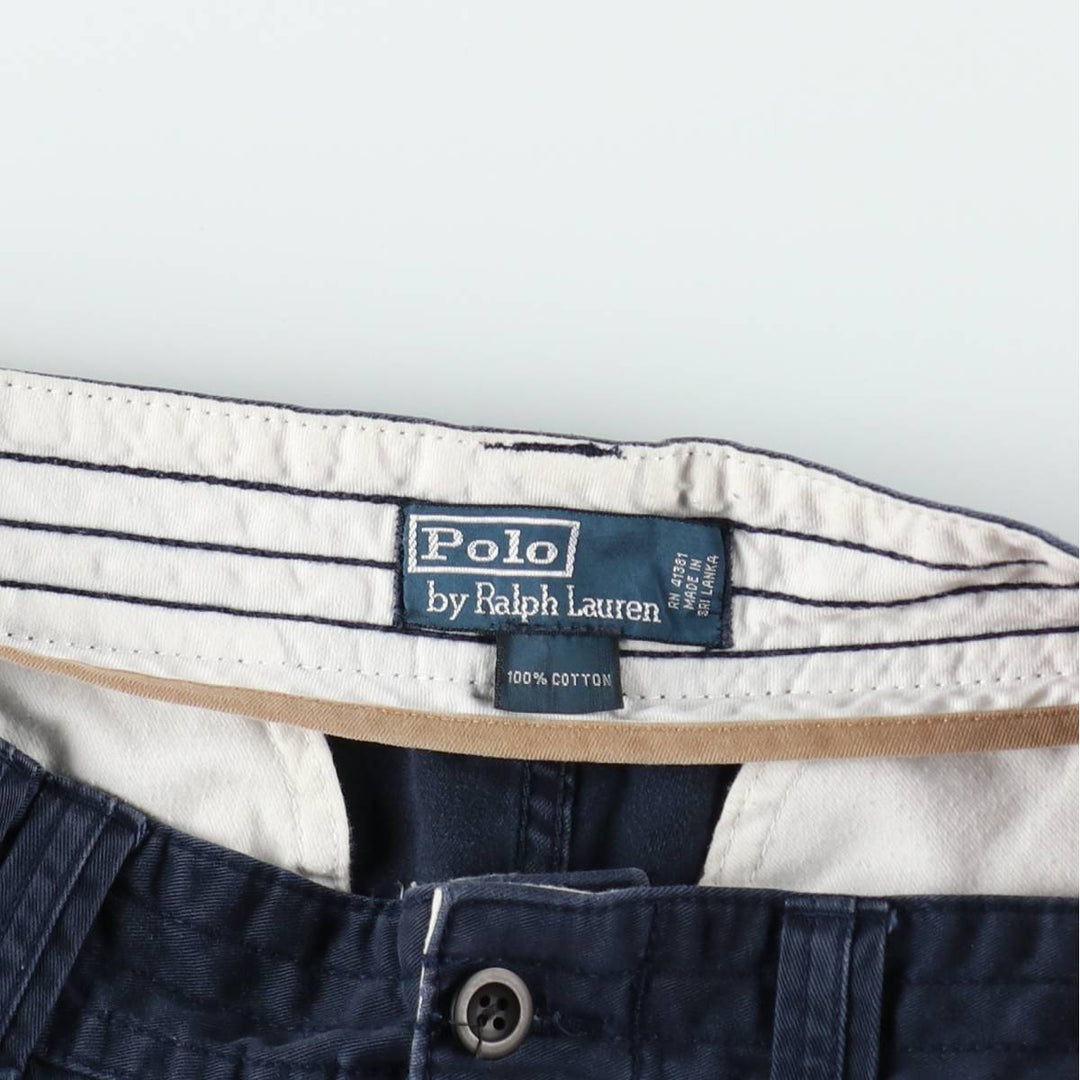 Ralph Lauren POLO by Ralph Lauren cargo shorts, half pants, men's size w34 cotton navy blue type Vintage Second Hand