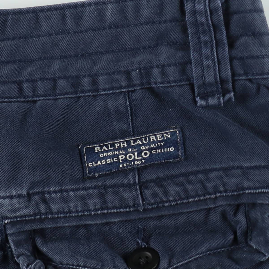 Ralph Lauren POLO by Ralph Lauren cargo shorts, half pants, men's size w34 cotton navy blue type Vintage Second Hand