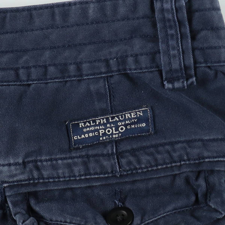 Ralph Lauren POLO by Ralph Lauren cargo shorts, half pants, men's size w34 cotton navy blue type Vintage Second Hand