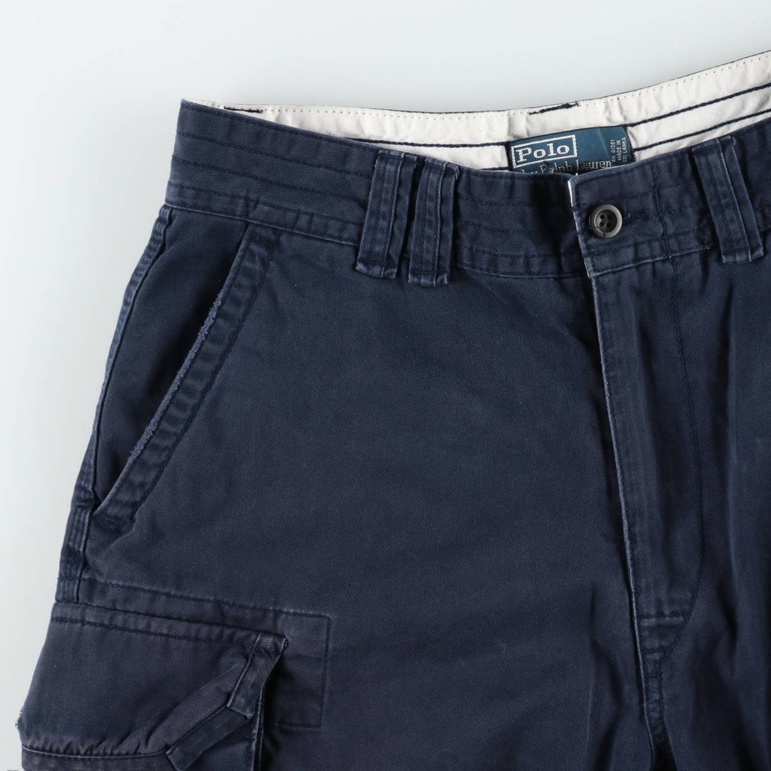 Ralph Lauren POLO by Ralph Lauren cargo shorts, half pants, men's size w34 cotton navy blue type Vintage Second Hand