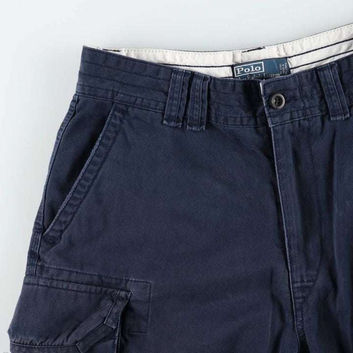 Ralph Lauren POLO by Ralph Lauren cargo shorts, half pants, men's size w34 cotton navy blue type Vintage Second Hand