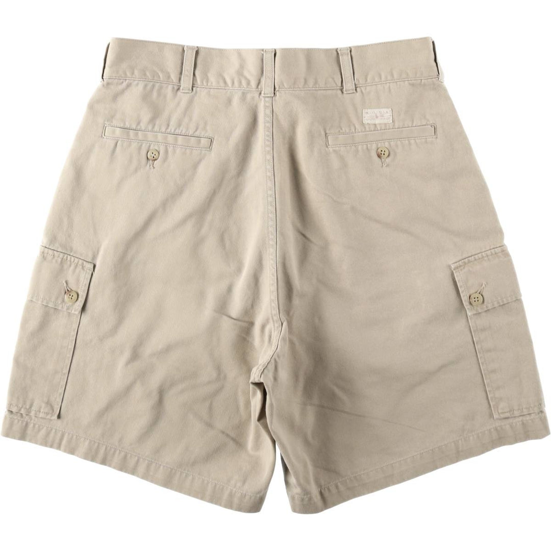 Ralph Lauren POLO by Ralph Lauren cargo shorts, short pants, men's size w34 cotton Beige type Vintage Second Hand
